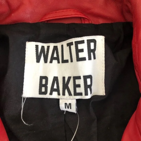 Walter Baker Allison Leather Moto Red Jacket - Picture 7 of 12